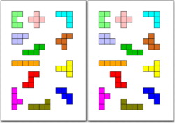Pentomino Bastelvorlage bunt