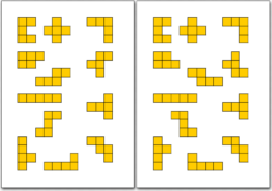 Pentomino Bastelvorlage gelb