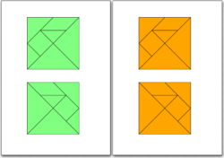 Tangram Bastelvorlagen grün orange