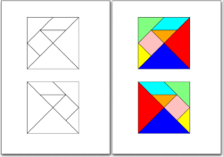 Tangram Bastelvorlagen weiß bunt
