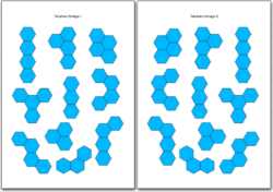 Tetrahex Bastelvorlage blau