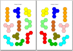 Tetrahex Bastelvorlage bunt