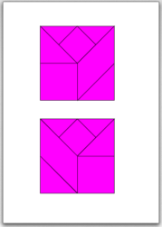 Pythagoras Bastelvorlage magenta