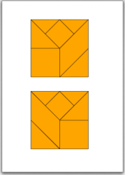 Pythagoras Bastelvorlage orange