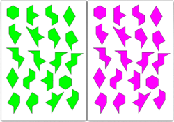 Hexapons Bastelvorlage grün magenta