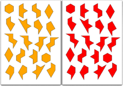 Hexapons Bastelvorlage orange rot