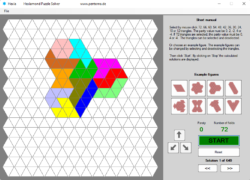 screenshot Lösungsprogramm Hexiamond english