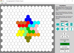 screenshot Lösungsprogramm Tetrahex deutsch