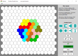screenshot Lösungsprogramm Tetrahex english