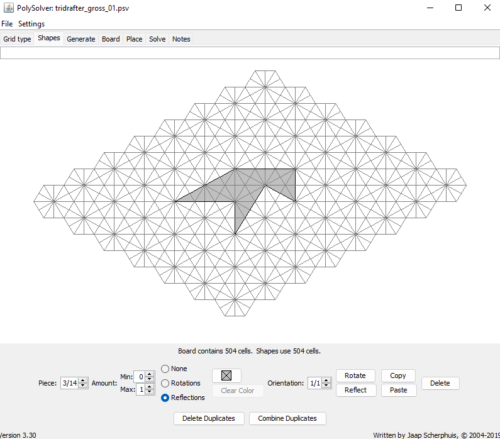 screenshot eines Spielsteins aus 36 Dreiecken in Polysolver