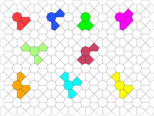 Puzzlesteine im OctaPenta-Gitter