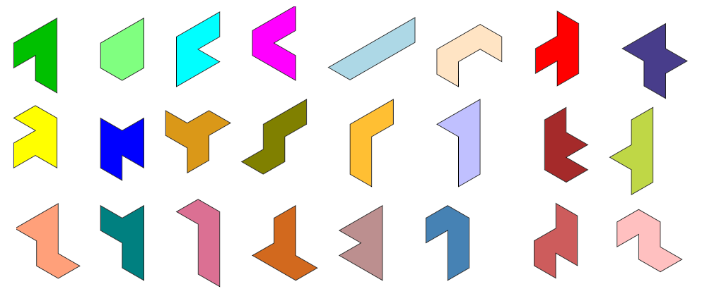 24 Heptiamond-Spielsteine
