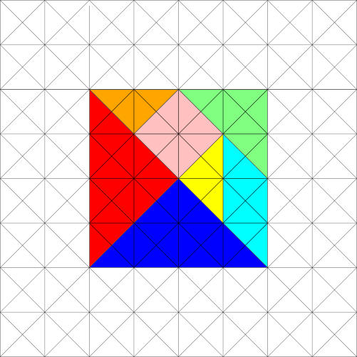 gitterkonforme Lösung des Tangram-Quadrats