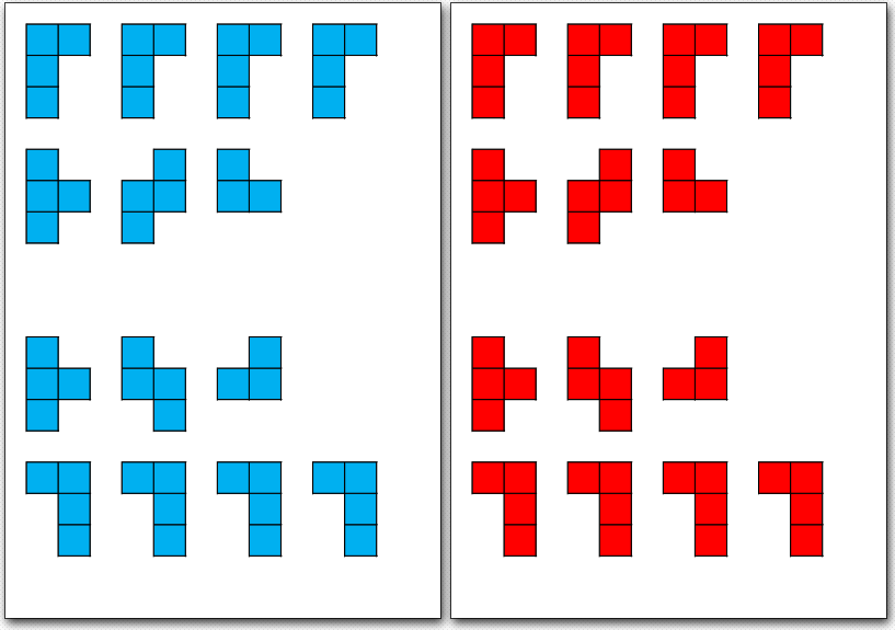 L4 Bastevorlage blau rot