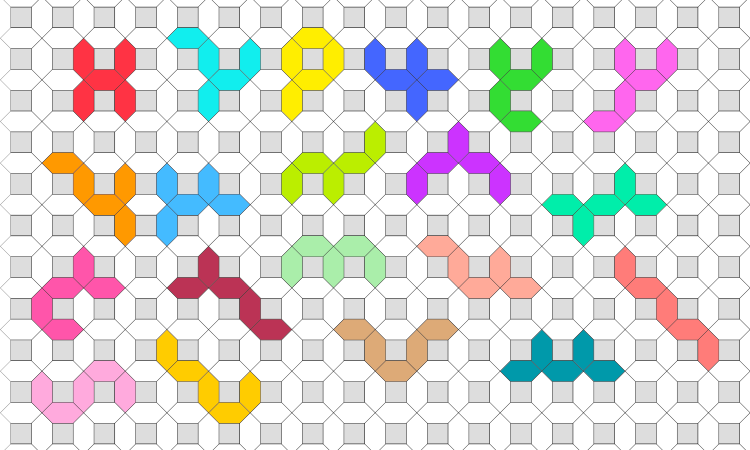 20 pentahextans in the hole grid
