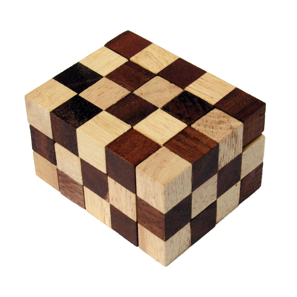 a cuboid constructed with a checkerboard-colored pattern