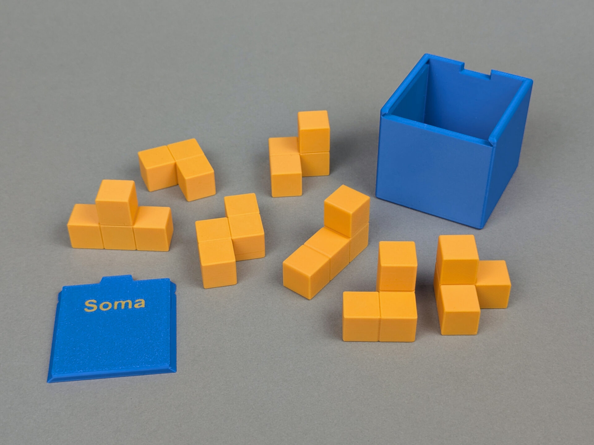 3D-printed Soma puzzle box