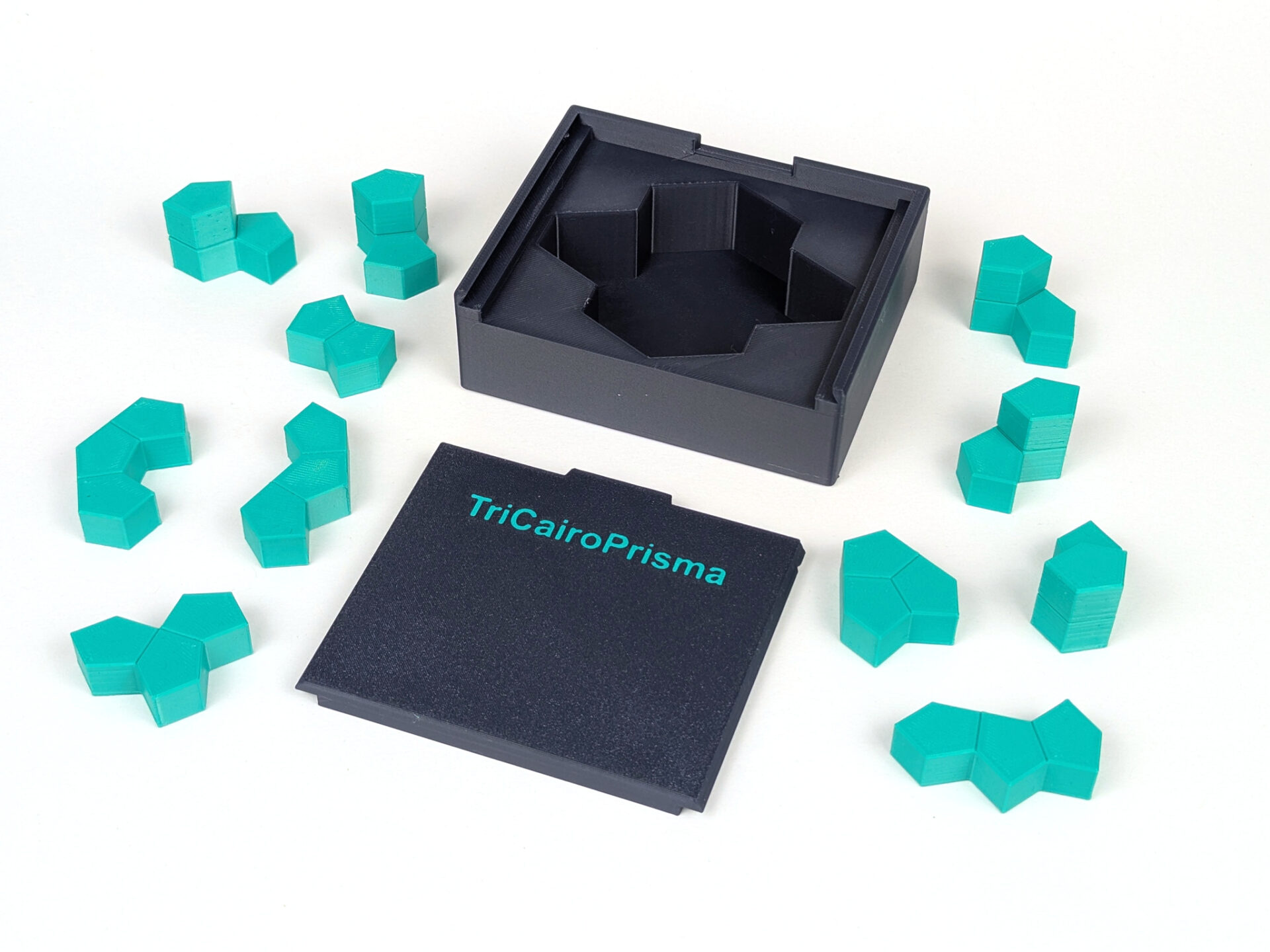 3D-printed TriCairoPrism puzzle pieces