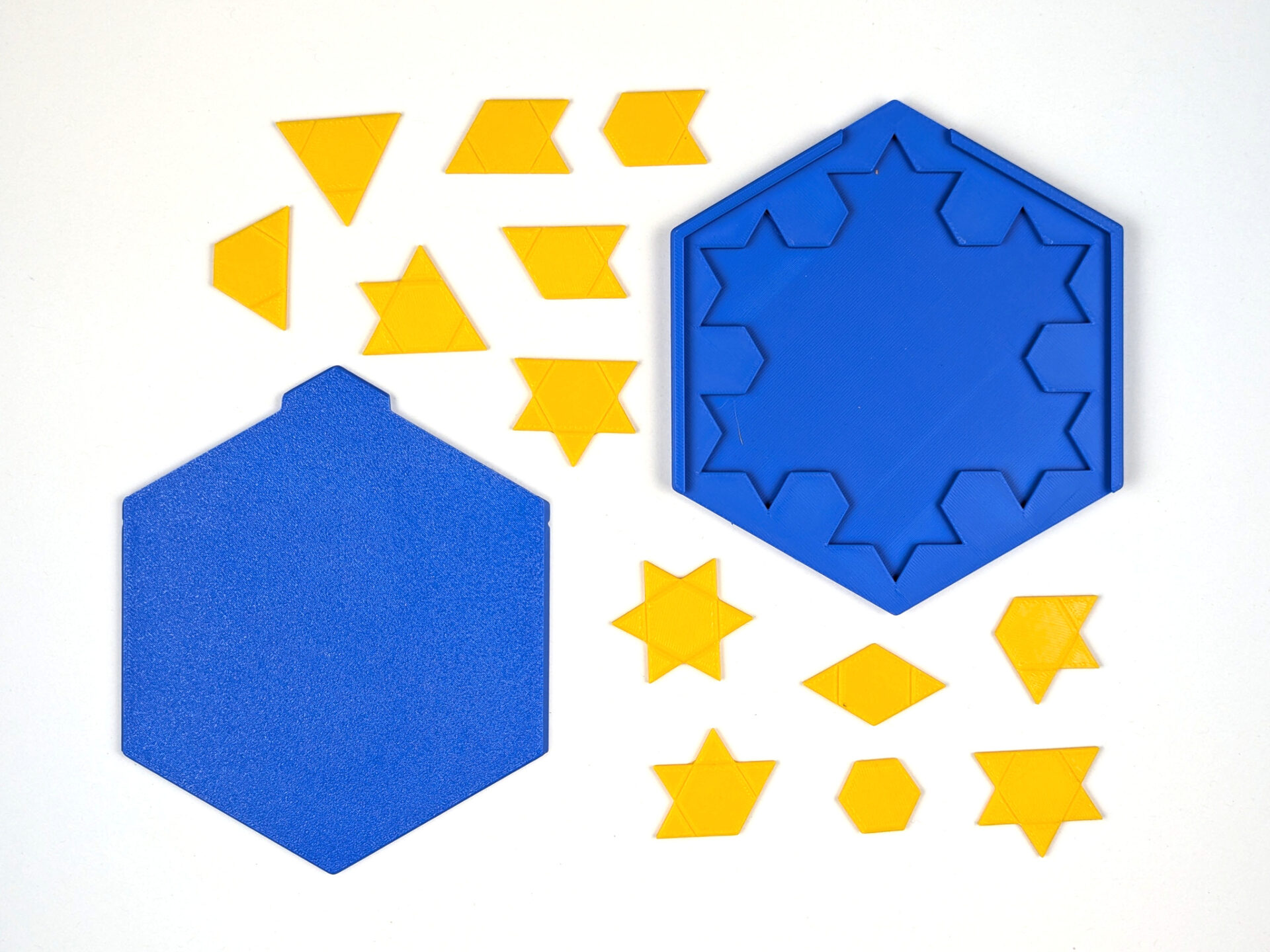 Trihex-Puzzlesteine und Sliderbox