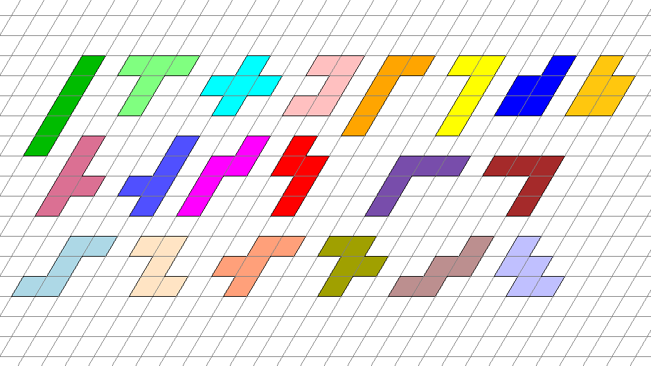 20 Pentarhomben im Rhombengitter