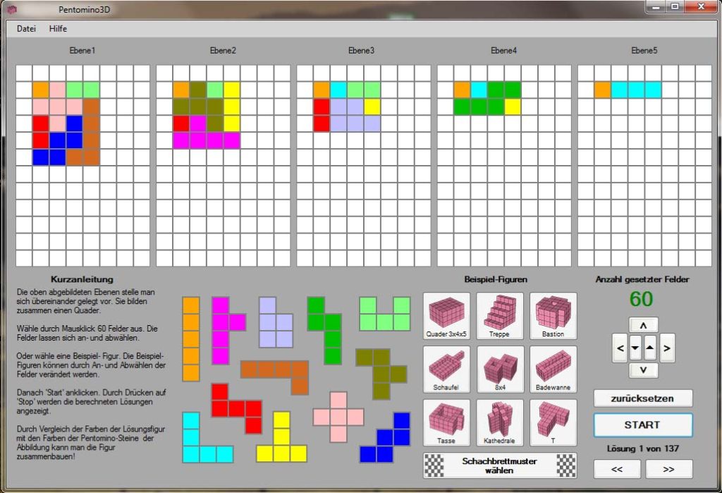 Pentomino3D Lösungsprogramm