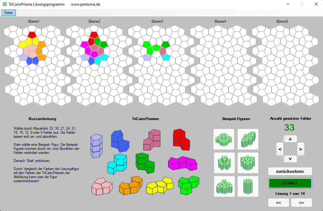 Lösungsprogramm TriCairoPrismen