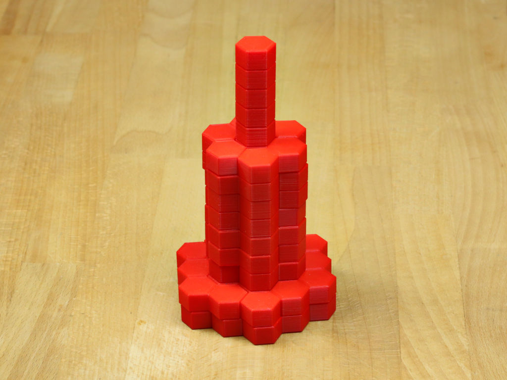 Tetrhexprismafigur aus 23 Spielsteinen