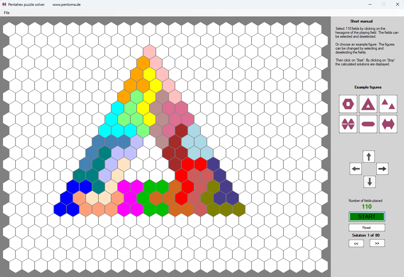 screenshot Pentahex solver