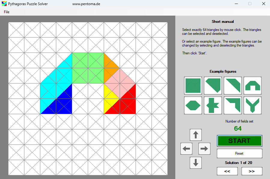 screenshot Pythagoras solver