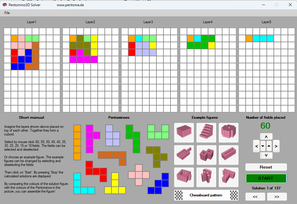 screenshot Pentomino3D solver